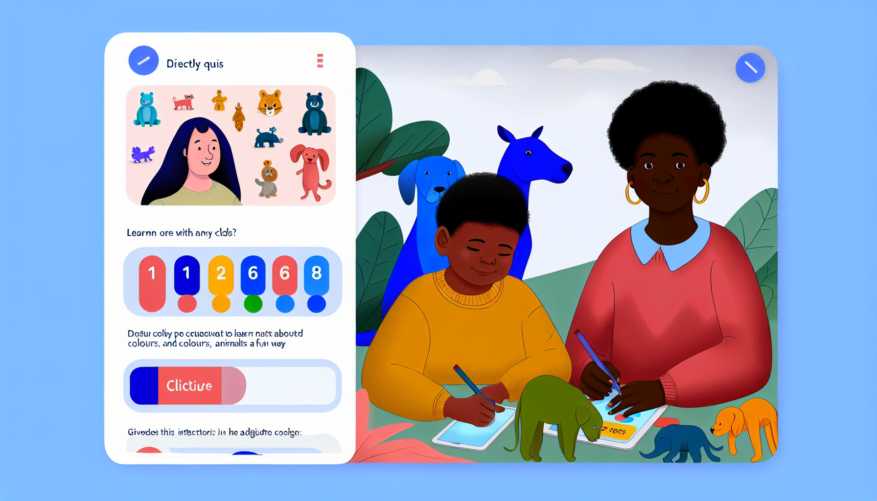 Quiz pour enfants : apprendre les couleurs, les chiffres et les animaux en s’amusant